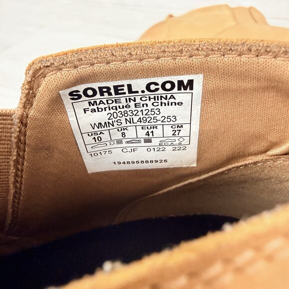 Sorel Evie Chelsea Bootie Womens 10 Pull-On Ankle Boots Tan Leather Fall Comfort - Picture 11 of 13